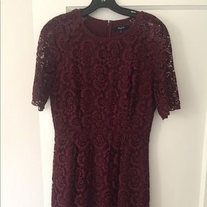 Madewell maroon lace dress